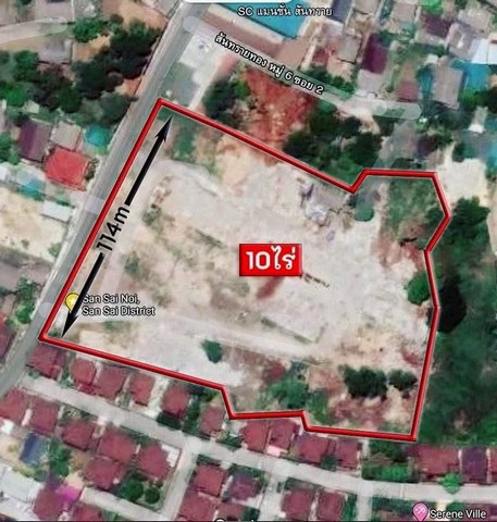 ที่ดินแปลงใหญ่ พื้นที่สีส้ม ใกล้กาดสามแยก โซนสันทราย