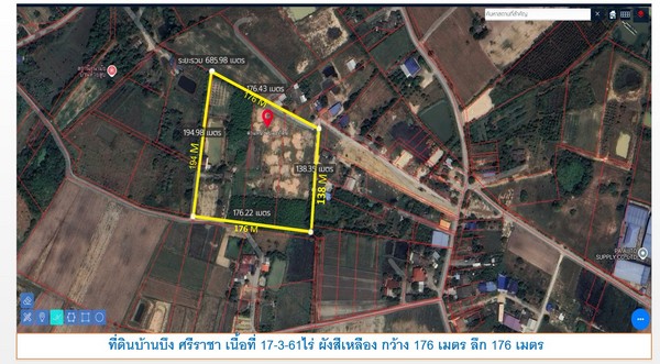 ที่ดิน ไร่ละ 1.55 ล้าน เนื้อที่ 17- 3- 61 ไร่ บ้านบึง ศรีราชา ชลบ