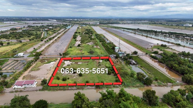 ขายที่ติดคลองสวยหลัง มศว.องครักษ์ ถมแล้วทั้งแปลง