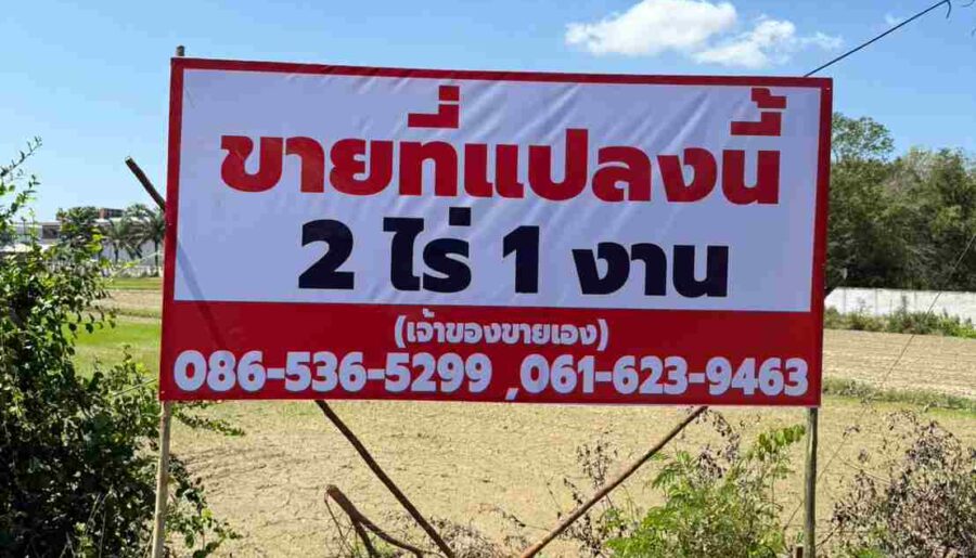 ขายที่ดินเปล่า ทำเลดี ใกล้ถนนเพชรเกษม – บ้านลาด เพชรบุรี
